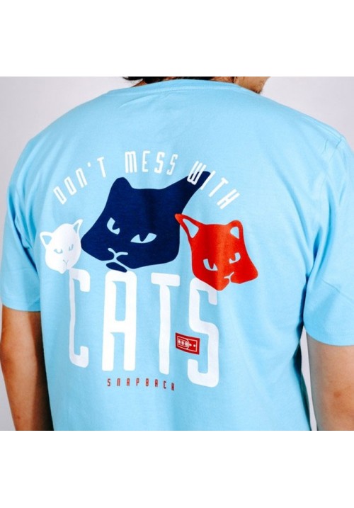 Don't Mess With Cats T Shirt BLUE Original By SNAPBACK