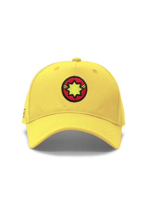 Snapback Baseball Cap Fitted Yellow Adult Embroidery Capt Marvel Kawaii