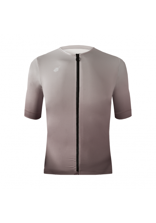 Short Sleeve Brown Ombre Cycling Jersey Spandex Full Zipper Snapback