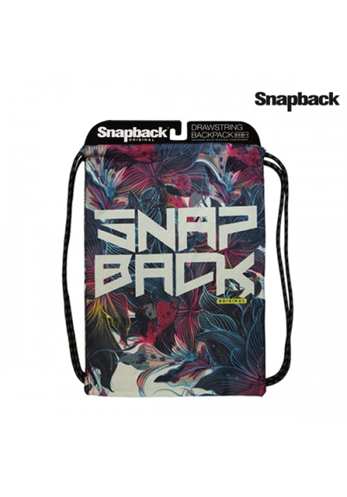 Drawstring Backpack Flower Purple