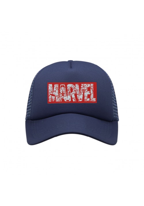 Snapback Trucker Adult Navy Logo Marvel Kawaii