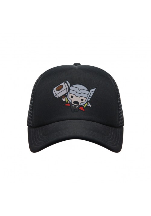 Trucker Hat Adult Black Original Snapback Thor Logo Kawaii