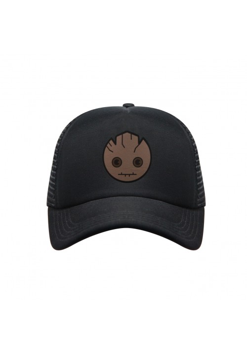 Trucker Hat Adult Black Original Snapback Logo Groot Kawaii