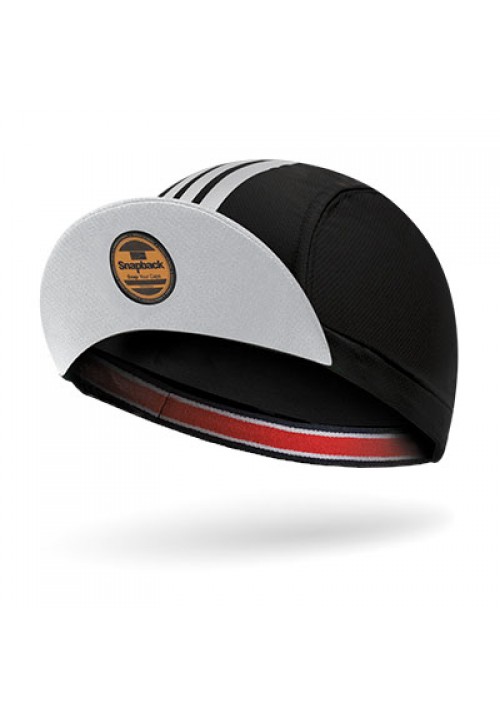 Adult Snapback Bike Hat Black White Silver Supreme
