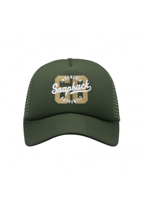 Trucker Hat Adult Green Army Ori Snapback 68 Authentic