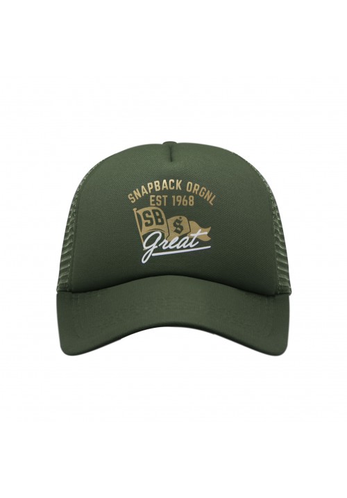 Trucker Hat Adult Army Green Ori Snapback Original Great